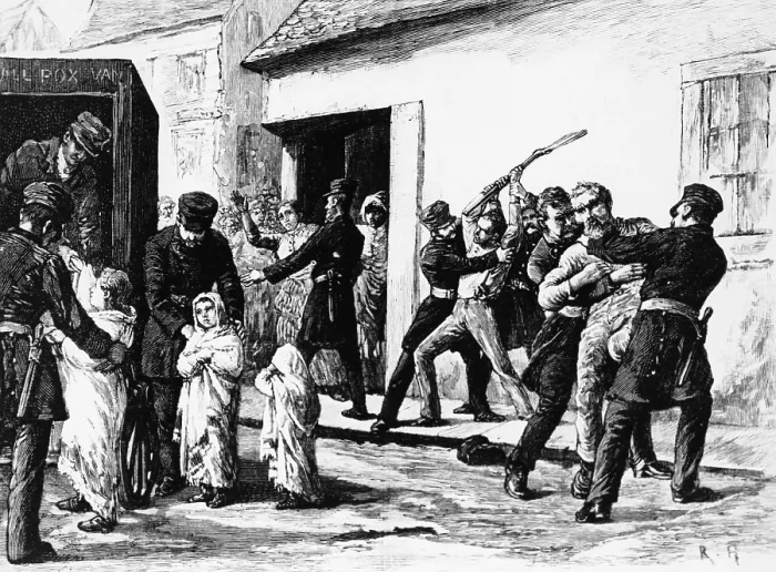 Framed Print : Children with Smallpox Taken for Quarantine Framed Print : Children with Smallpox Taken for Quarantine