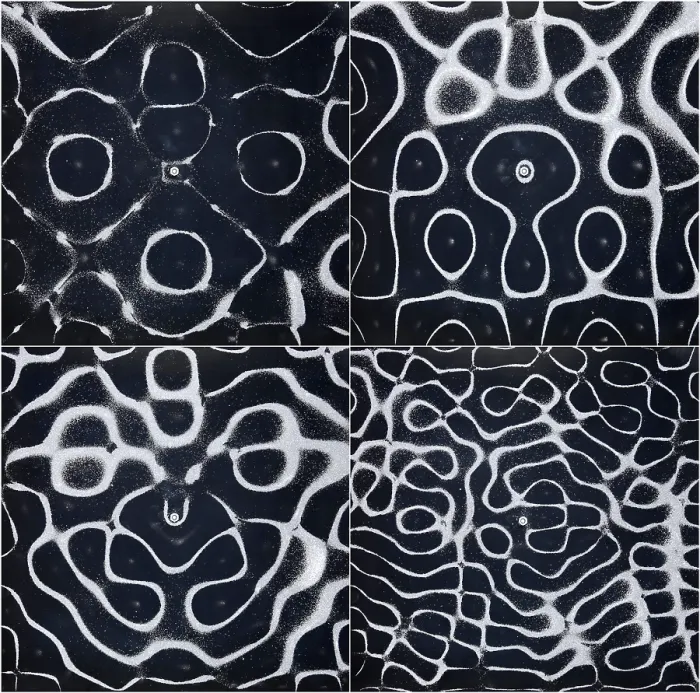 Framed Print : Chladni Oscillations on Metal Plate Framed Print : Chladni Oscillations on Metal Plate
