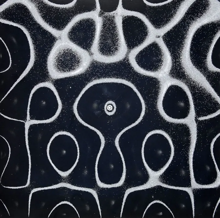 Framed Print : Chladni Oscillations on Metal Plate Framed Print : Chladni Oscillations on Metal Plate