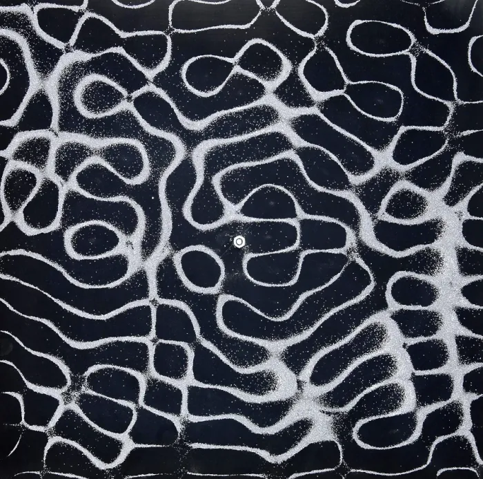 Framed Print : Chladni Oscillations, Sand On Metal Plate, Physics