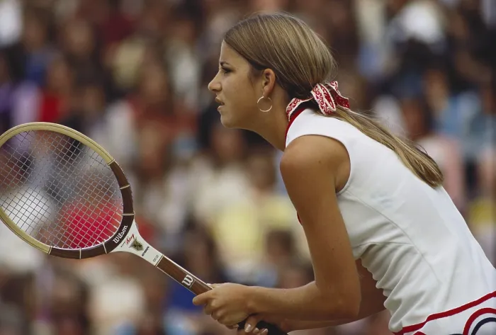 Framed Print : Chris Evert at Wimbledon, 1973 Framed Print : Chris Evert at Wimbledon, 1973