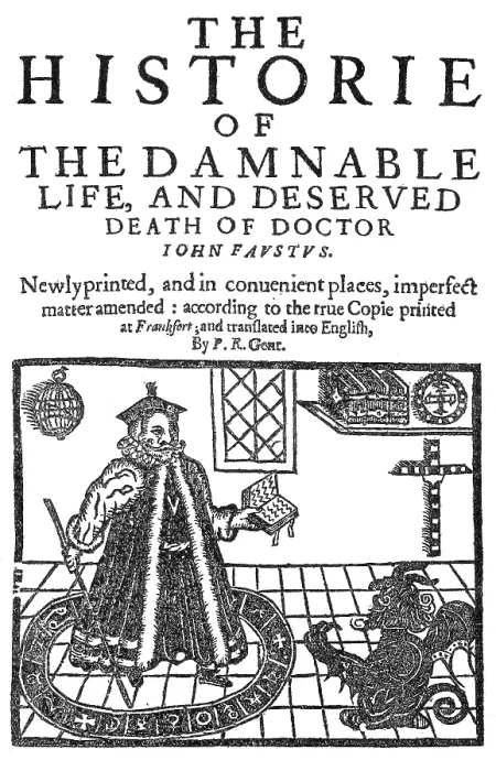 Framed Print : Christopher Marlowe 'Faustus', Title Page, 1636