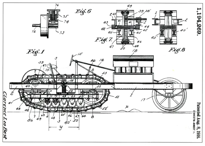 Framed Print : C.L. Best Crawler Patent, 1916 Framed Print : C.L. Best Crawler Patent, 1916