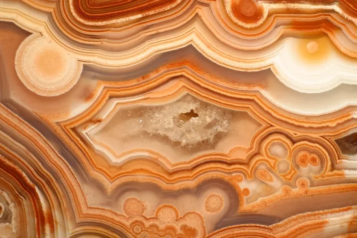 Framed Print : Agate. A close-up view of agate. Agate is a form of the mineral quartz (silicon oxide)