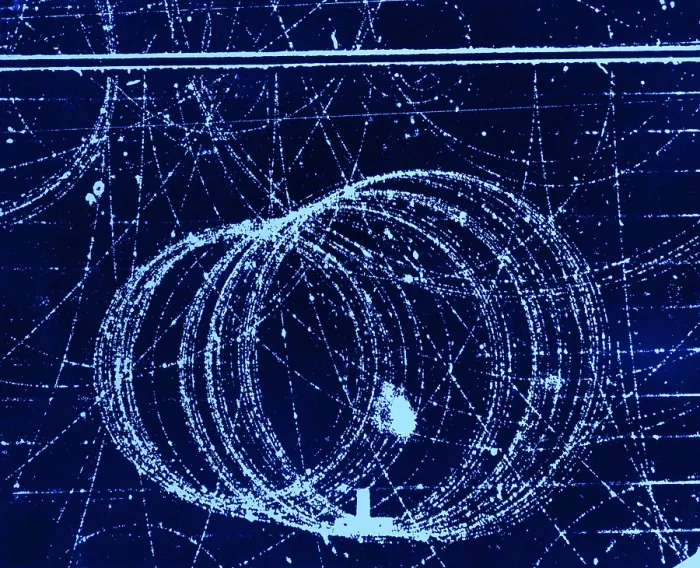 Framed Print : Cloud Chamber Event, Electron and Positron