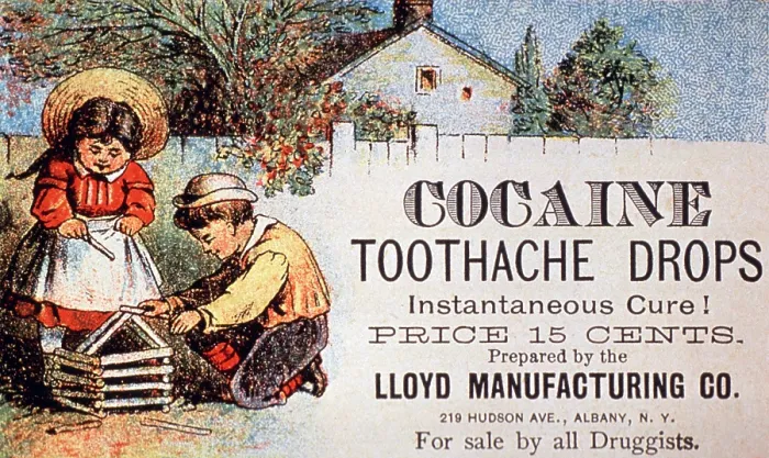 Framed Print : Cocaine Toothache Drops, Vintage Medical Advertisement