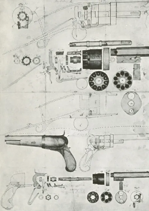 Framed Print : Colt Pistol, US Patent Diagram Framed Print : Colt Pistol, US Patent Diagram
