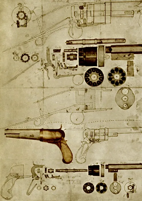 Framed Print : Colt Pistol, US Patent Diagram Framed Print : Colt Pistol, US Patent Diagram