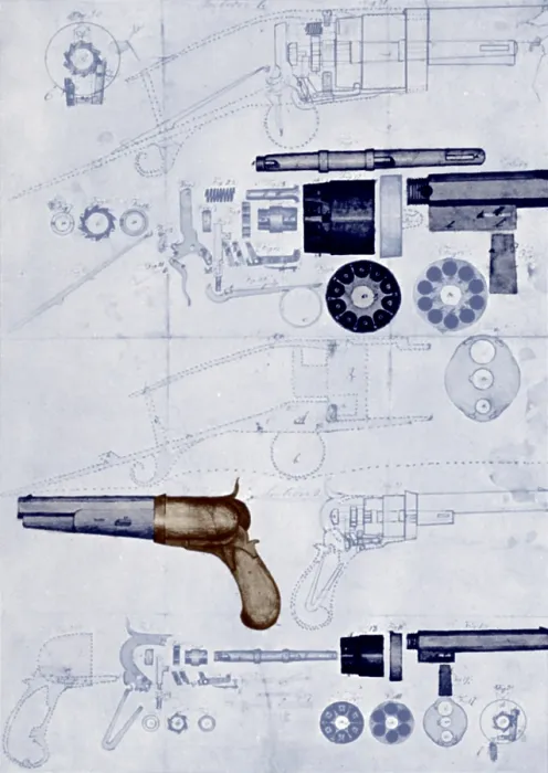 Framed Print : Colt Pistol, US Patent Diagram Framed Print : Colt Pistol, US Patent Diagram