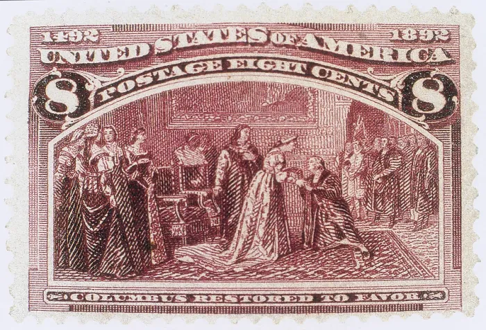 Framed Print : Columbus Restored to Favor, US Postage Stamp, 1893 Framed Print : Columbus Restored to Favor, US Postage Stamp, 1893