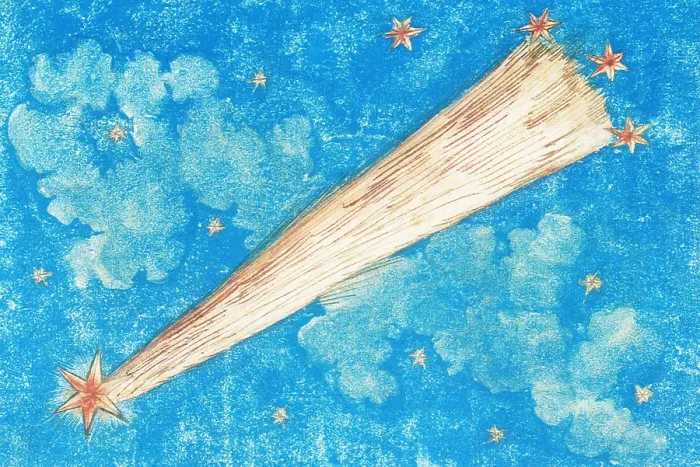 Framed Print : Comet. A comet is a celestial body that appears as a fuzzy head usually Framed Print : Comet. A comet is a celestial body that appears as a fuzzy head usually