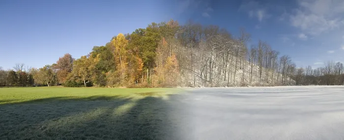 Framed Print : Composite of Fall and Winter
