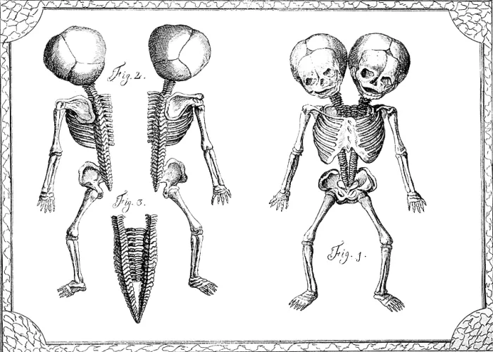 Framed Print : Conjoined Twins, 18th Century Framed Print : Conjoined Twins, 18th Century