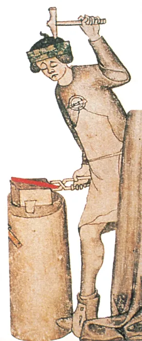 Framed Print : Coppersmith, Medieval Tradesman, 14th Century Framed Print : Coppersmith, Medieval Tradesman, 14th Century