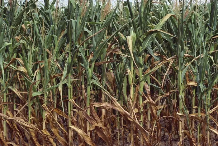 Framed Print : Corn Crop Stressed by Drought Framed Print : Corn Crop Stressed by Drought