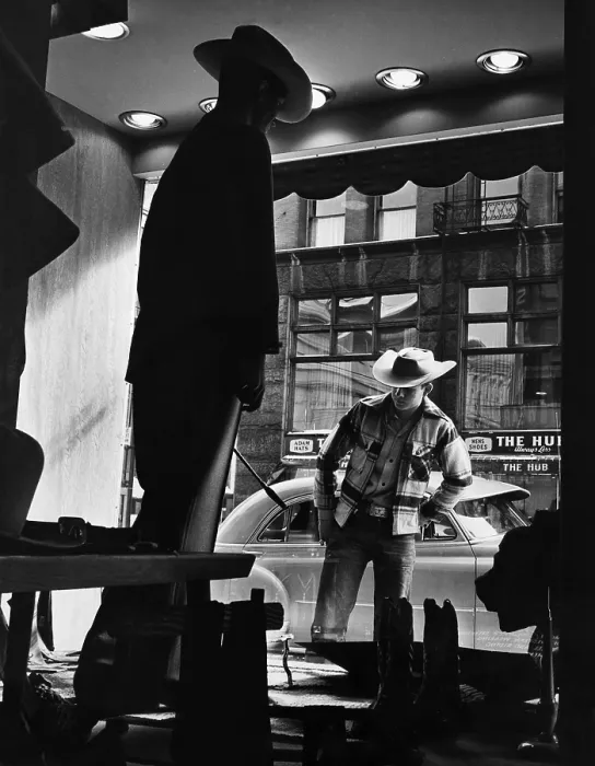 Framed Print : Cowboy Window Shopping, 1957