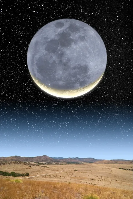 Framed Print : Crescent Moon and Earthshine