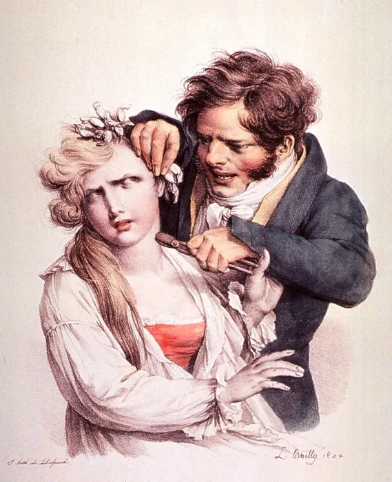 Framed Print : The Culture of Beauty, Hair Curling, 1824 Framed Print : The Culture of Beauty, Hair Curling, 1824