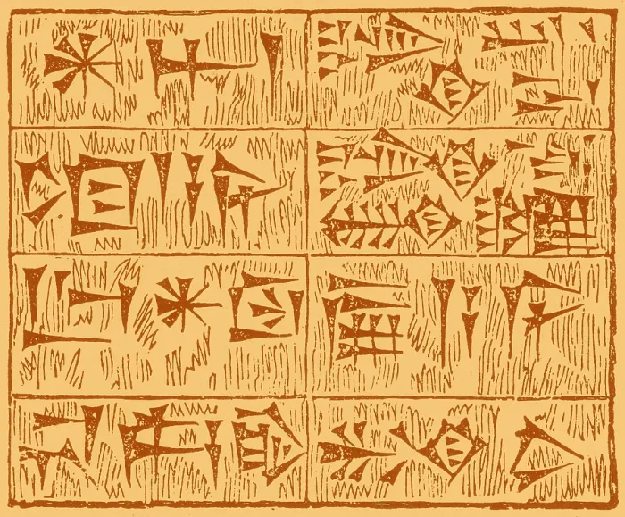 Framed Print : Cuneiform Characters
