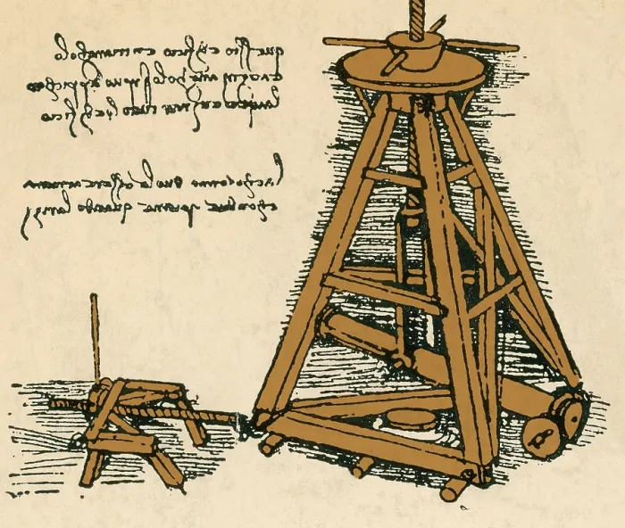 Framed Print : Da Vinci Invention, Lifting Machine Framed Print : Da Vinci Invention, Lifting Machine