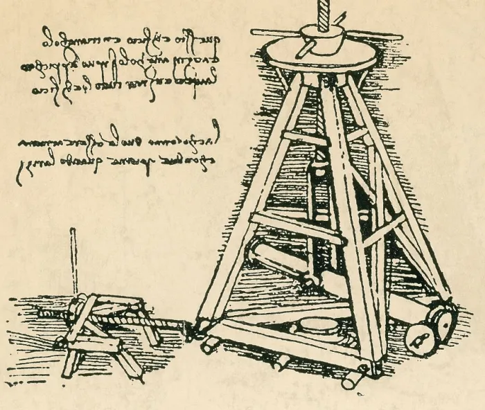 Framed Print : Da Vinci Invention, Lifting Machine Framed Print : Da Vinci Invention, Lifting Machine