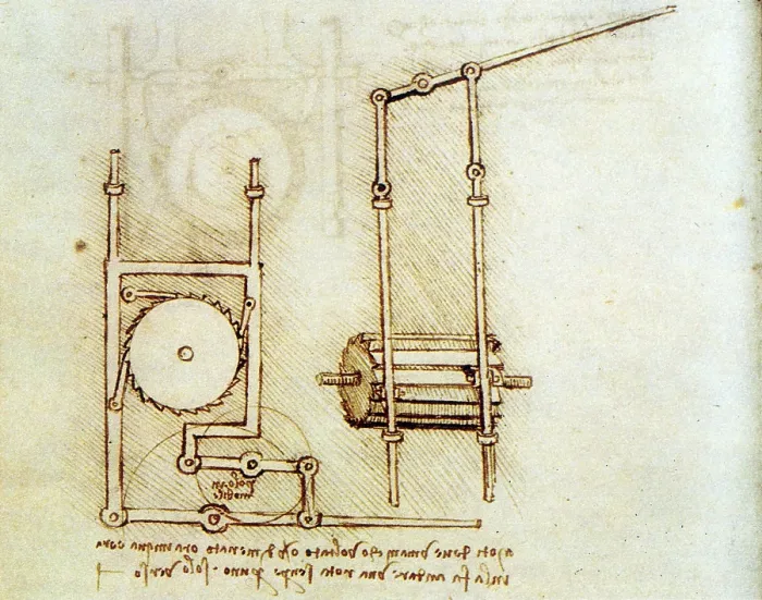 Framed Print : Da Vinci, Rotary Motion