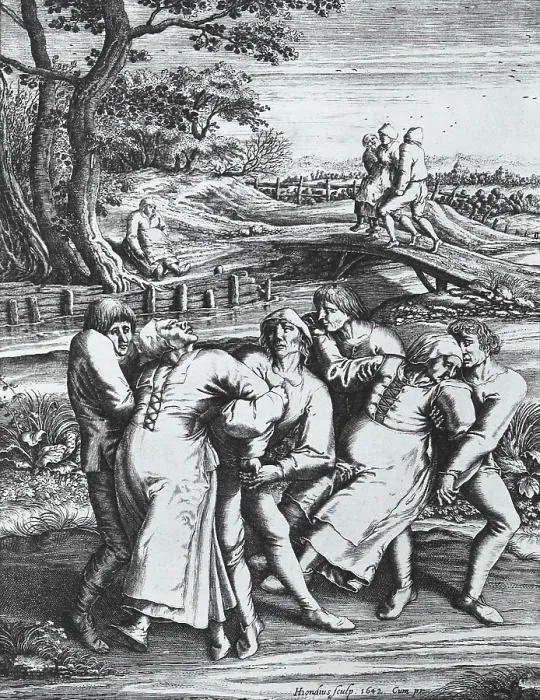 Framed Print : Dancing Mania, Example of Mass Hysteria, Etching, 1564, Psychology Framed Print : Dancing Mania, Example of Mass Hysteria, Etching, 1564, Psychology