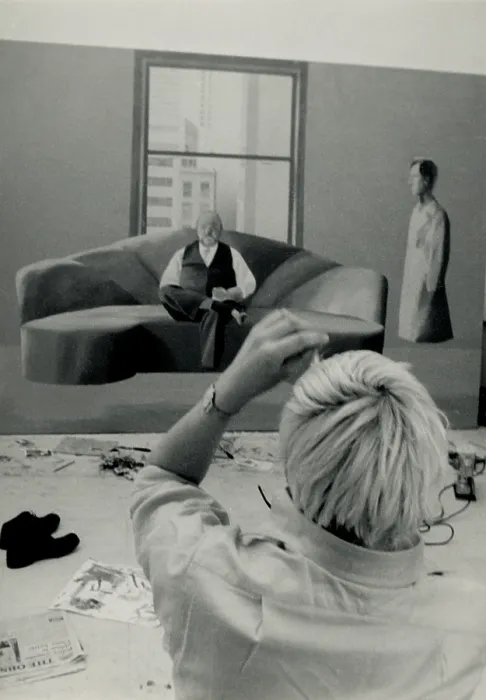 Framed Print : David Hockney in his Studio, 1969 Framed Print : David Hockney in his Studio, 1969