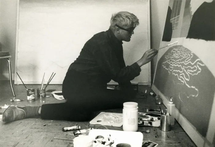 Framed Print : David Hockney in his Studio