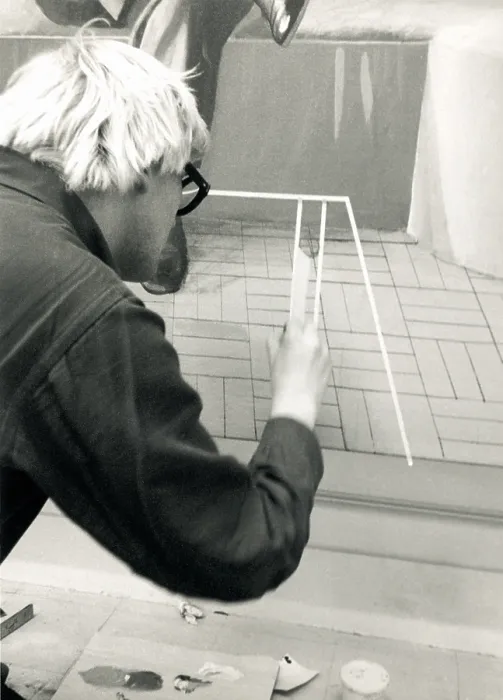 Framed Print : David Hockney in his Studio