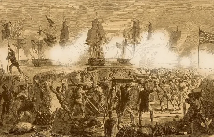 Framed Print : Defense of Fort Moultrie, 1776