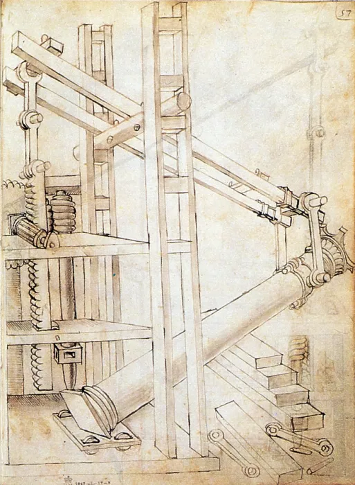 Framed Print : Di Giorgio Invention, Column Lifter Framed Print : Di Giorgio Invention, Column Lifter