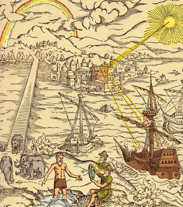 Framed Print : Discoveries in Optics, Archimedes Heat Ray Framed Print : Discoveries in Optics, Archimedes Heat Ray