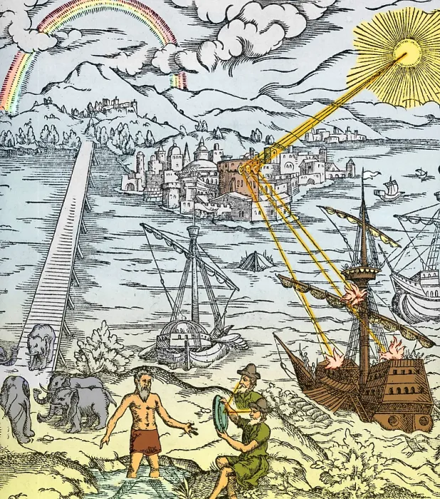 Framed Print : Discoveries in Optics, Archimedes Heat Ray Framed Print : Discoveries in Optics, Archimedes Heat Ray
