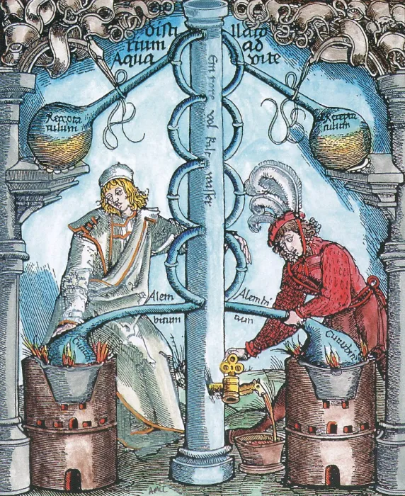 Framed Print : Distillation, 16th Century Framed Print : Distillation, 16th Century
