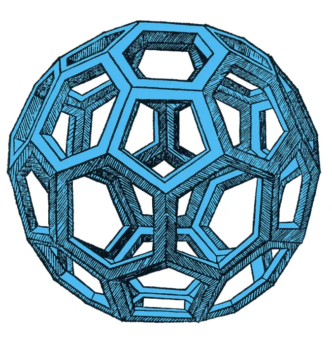 Framed Print : De Divina Proportione, Icosahedron Figure, 1509