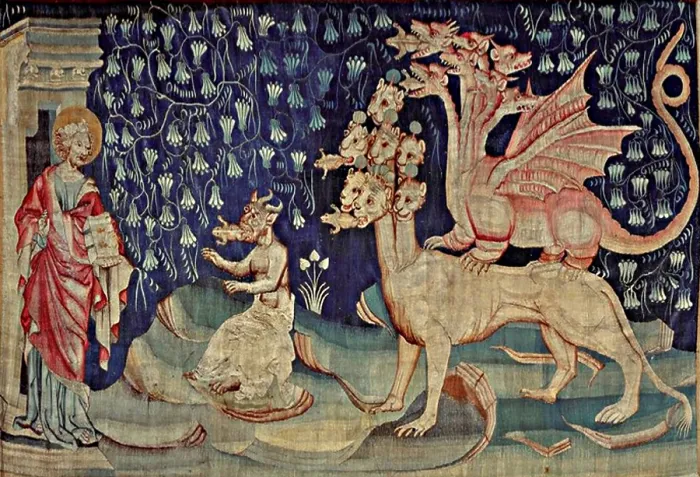 Framed Print : Dragons Vomiting Frogs, Apocalypse Tapestry