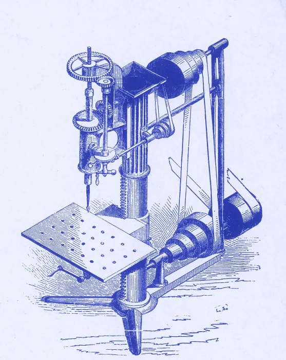 Framed Print : Drill Press, 19th Century
