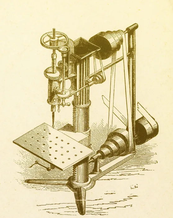 Framed Print : Drilling Press, 19th Century