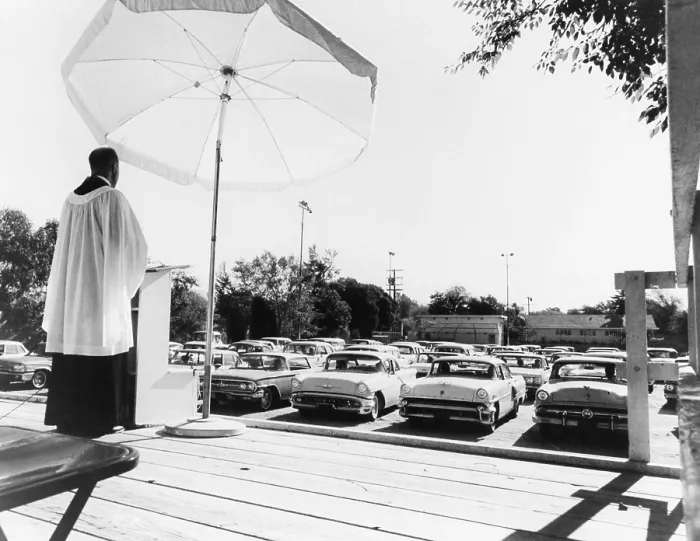 Framed Print : Drive-In Church