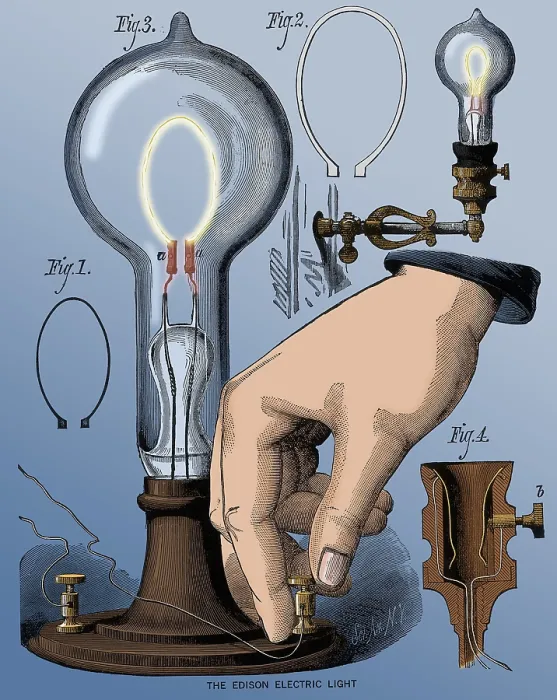 Framed Print : Edison Electric Light, Carbon Filament Lamp, 1880 Framed Print : Edison Electric Light, Carbon Filament Lamp, 1880