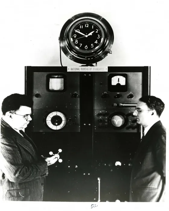 Framed Print : Edward Condon with First Atomic Clock Framed Print : Edward Condon with First Atomic Clock