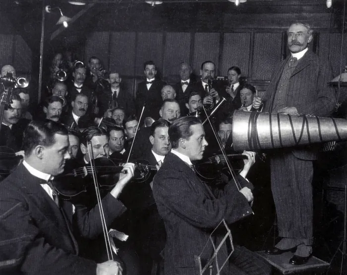 Framed Print : Edward Elgar Recording Session, 1914 Framed Print : Edward Elgar Recording Session, 1914