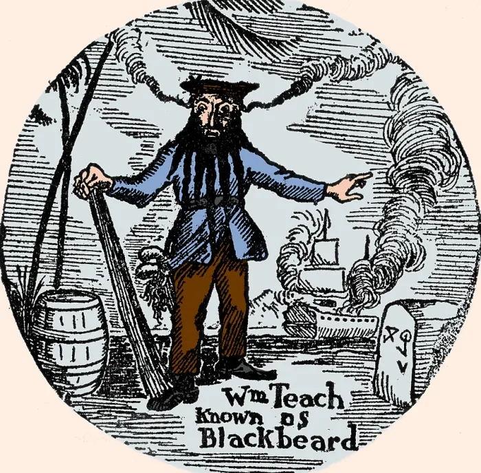 Framed Print : Edward Teach AKA Blackbeard, English Pirate Framed Print : Edward Teach AKA Blackbeard, English Pirate