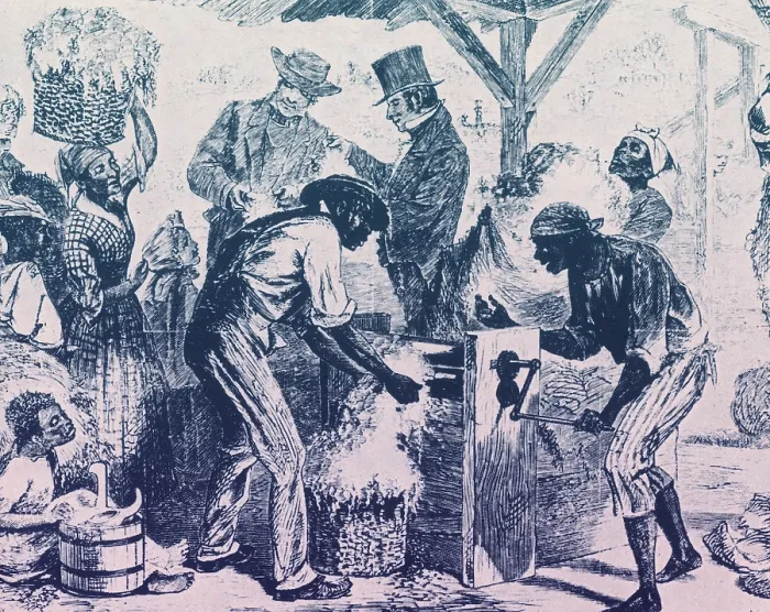 Framed Print : Eli Whitney, Cotton Gin, 1869