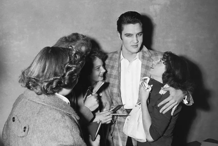 Framed Print : Elvis and Fans, c. 1955
