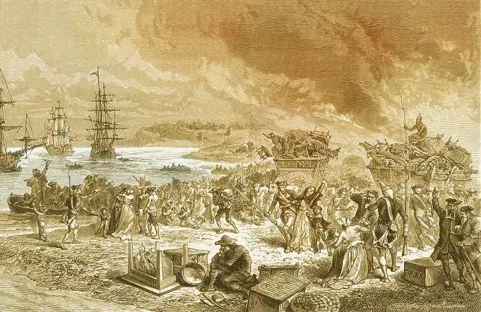 Framed Print : Embarkation of the Acadians, 1755