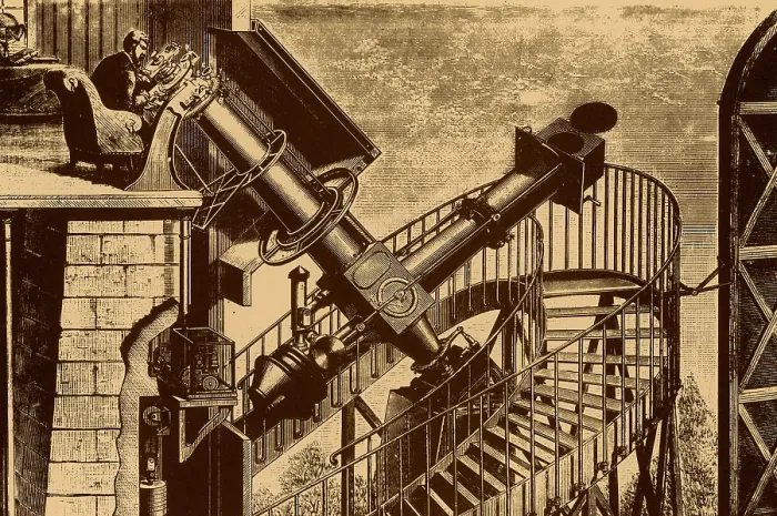 Framed Print : Equatorial Telescope, Paris Observatory, 1883 Framed Print : Equatorial Telescope, Paris Observatory, 1883