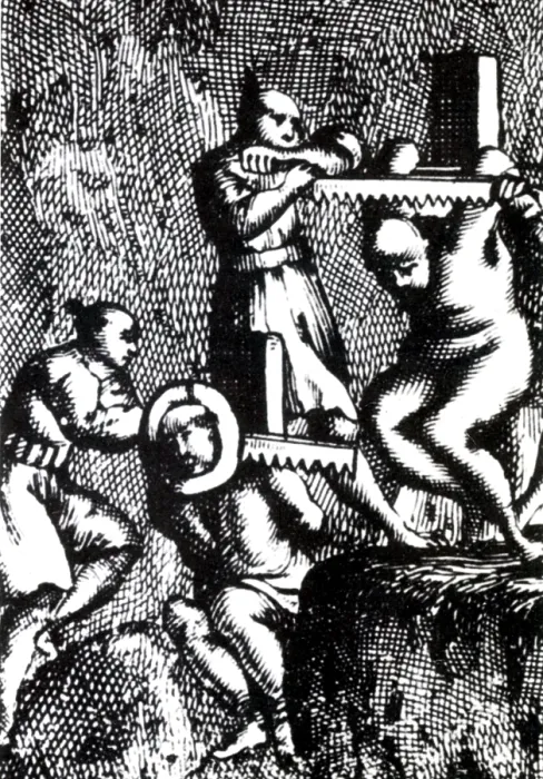 Framed Print : Execution, Death by Sawing, 18th Century Framed Print : Execution, Death by Sawing, 18th Century