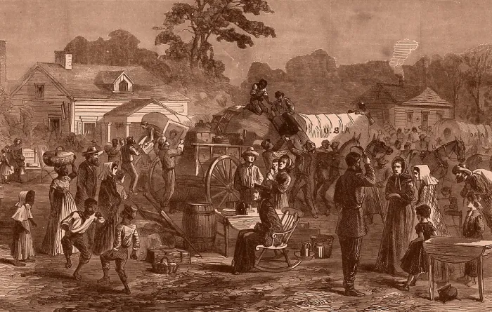 Framed Print : Exodus of Confederates from Atlanta